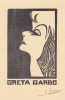  Ex-libris.. Greta Garbo, célèbre actrice (propriétaire) ; André Herry, aviateur (artiste), Ex-libris.