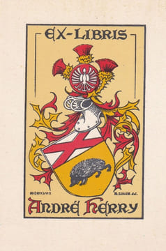 Ex-libris.. André Herry, dessinateur et graveur (propriétaire) ; Robert Louis (artiste), Ex-libris.