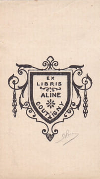 Ex-libris.. Aline Coutigny (propriétaire) ; André Herry (artiste), Ex-libris.