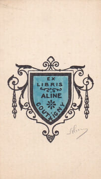 Ex-libris.. Aline Coutigny (propriétaire) ; André Herry (artiste), Ex-libris.