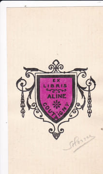  Ex-libris.. Aline Coutigny (propriétaire) ; André Herry (artiste), Ex-libris.