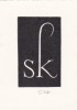  Ex-libris.. S.K. (propriétaire) ; Ernest Huber (artiste), Ex-libris.