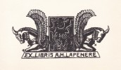  Ex-libris.. A.M. Lapenere (propriétaire) ; André Herry (artiste), Ex-libris.