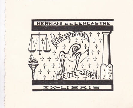 Ex-libris.. Hernani de Lencastre (propriétaire), Ex-libris.
