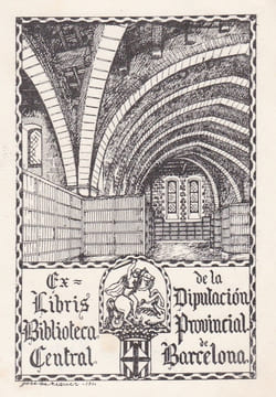 Ex-libris.. Biblioteca Central de la Diputacion Provincial de Barcelona (propriétaire) ; Jose de Riquer, Ex-libris.