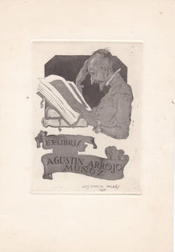 Ex-libris.. Agustin Arrojo Munoz (propriétaire) ; Luis Garcia Falgas (artiste), Ex-libris.