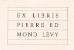  Ex-libris.. Pierre-Edmond Lévy (propriétaire), Ex-libris.