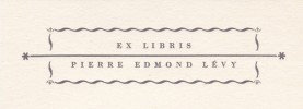  Ex-libris.. Pierre-Edmond Lévy (propriétaire), Ex-libris.