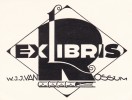  Ex-libris.. W.J.J. Van Ossum (propriétaire) ; A.C. van den Berg (artiste), Ex-libris.