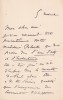 Lettre autographe signée. Gustave Simon (1848-1928), écrivain, journaliste, fils de Jules Simon.