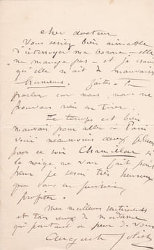 Lettre autographe signée. Auguste Joliet (1839-1915), acteur, pensionnaire de la Comédie-Française.