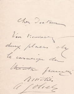 Lettre autographe signée
