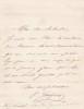 Lettre autographe signée. Emilie Guyon (1821-1878), actrice, sociétaire de la Comédie-Française.