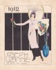 Carte de voeux pour la nouvelle année 1912. Joseph Uzanne, Brunelleschi