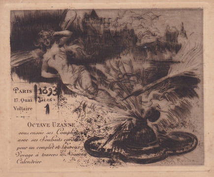 Carte de voeux pour 1893. Octave Uzanne, Albert Robida
