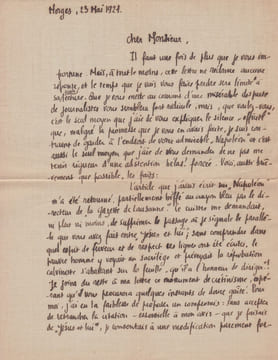 Lettre autographe signée à Elie Faure. Emmanuel Buenzod (1893-1971), écrivain, musicologue suisse (vaudois).