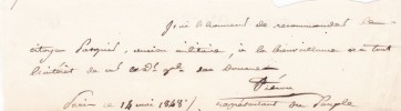 Lettre autographe signée. René Piéron (1796-1857), homme politique, député du Pas de Calais.