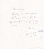 Lettre autographe signée. Jean-Jacques Steen (1920-2002), acteur.