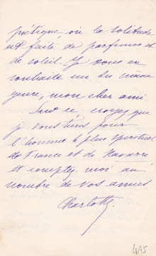 Lettre autographe signée à Catulle Mendès. Charlotte Raynard (XIXe), actrice des boulevards.