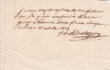 Reçu autographe signé. A.-L. de La Boutraye (XIXe), écrivain.