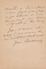 Lettre autographe signée. Jean Bertheroy (1858-1927), écrivain.