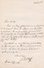 Lettre autographe signée. Paul Deltuf (1825-1870), écrivain, poète.