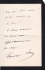 Lettre autographe signée. Francisque Sarcey (1827-1899), écrivain.
