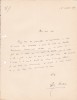 Lettre autographe signée. Henry Bidou (1873-1943), écrivain, critique.