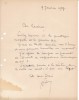 Lettre autographe signée. Robert Féau (XXe), illustrateur, costumier.