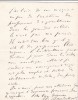 Lettre autographe signée à Arthur Mangin. Henri Baudrillart (1821-1895), économiste & journaliste.