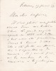 Lettre autographe signée à Arthur Mangin. Henri Baudrillart (1821-1895), économiste & journaliste.