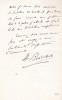 Lettre autographe signée à Arthur Mangin. Henri Baudrillart (1821-1895), économiste & journaliste.