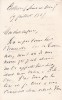 Lettre autographe signée à Arthur Mangin. Henri Baudrillart (1821-1895), économiste & journaliste.