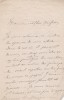 Lettre autographe signée à Arthur Mangin. Emile Bérard-Varagnac (1849-1925), homme de lettres, conseiller d'Etat.