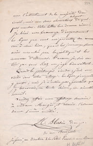 Lettre autographe signée à Arthur Mangin