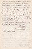 Lettre autographe signée à Arthur Mangin. Alexis Boillot (1813-18..), mathématicien & chroniqueur scientifique.