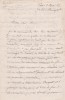 Lettre autographe signée à Arthur Mangin. Etienne-Nicolas Bourjon (1824-18..), un des fondateurs du Journal des écoles en mai 1847 avec Arthur Mangin, ...