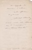 Lettre autographe signée à Arthur Mangin. Michel Chevalier (1806-1879), économiste, homme politique.