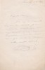 Lettre autographe signée à Arthur Mangin. Jean-Jules Clamageran (1827-1903), avocat, sénateur inamovible, ministre.