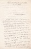 Lettre autographe signée à Arthur Mangin. Paul Coq (1806-1880), avocat, journaliste, économiste.