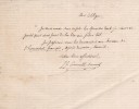 Lettre autographe signée à Arthur Mangin. Jean-Gustave Courcelle-Seneuil (1813-1892), économiste, cocrétateur du terme ergonomie.