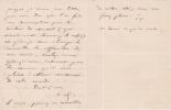 Lettre autographe signée à Arthur Mangin. Emile Deschanel (1819-1904), écrivain, homme politique.