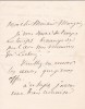Lettre autographe signée à Arthur Mangin. Louis-Alexandre Foucher de Careil (1826-1891), écrivain, diplomate, homme politique.