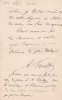 Lettre autographe signée à Arthur Mangin. Alfred Fouillée (1838-1912), philosophe.