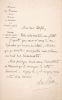 Lettre autographe signée à Arthur Mangin. Alfred de Foville (1842-1913), économiste & statisticien.