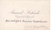 Carte autographe à Arthur Mangin. Armand Lalande (1820-1894), député de la Gironde.