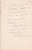 Lettre autographe signée à Arthur Mangin. Anatole Leroy-Beaulieu (1842-1912), historien.