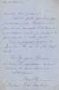 Lettre autographe signée à Arthur Mangin. Jules de Noailles, duc d'Ayen (1826-1895), écrivain.