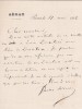 Lettre autographe signée à Arthur Mangin. Jules Simon (1814-1896), philosophe, homme d'état.