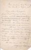Lettre autographe signée à Arthur Mangin. Jacques (de) Valserres (1812-1882), agronome.